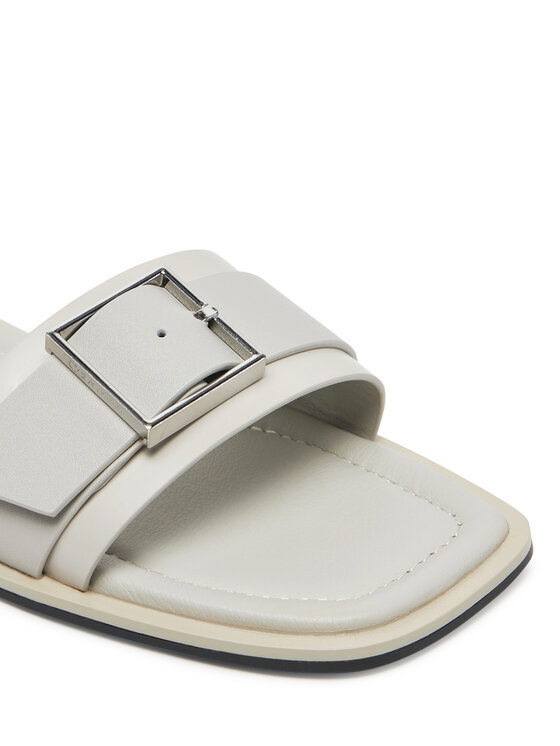 Calvin Klein Calvin Klein Šľapky Flat Slide W/Buckle - Lth HW0HW02490 Sivá