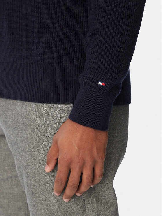 Tommy Hilfiger Tommy Hilfiger Sveter Fisherman MW0MW42804 Tmavomodrá Regular Fit