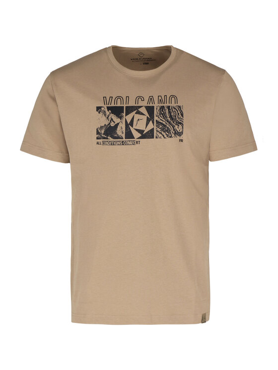 Volcano Volcano T-Shirt T-KELLY Beżowy Regular Fit