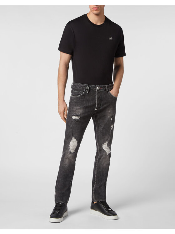 PHILIPP PLEIN PHILIPP PLEIN Jeansy 2155 Szary Straight Leg