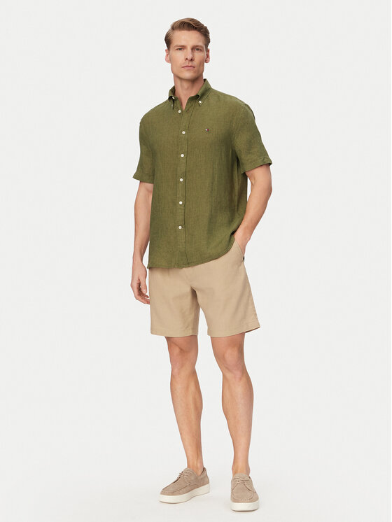 Tommy Hilfiger Tommy Hilfiger Šortky z materiálu Dover MW0MW44353 Khaki Regular Fit