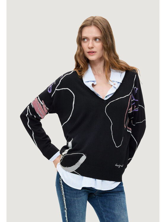 Desigual Desigual Maglione JERS_FEMNAIF Nero Casual Fit