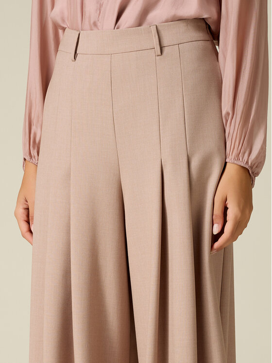 Oltre Oltre Spodnie materiałowe P04HR009414N013 Kremowy Baggy Fit