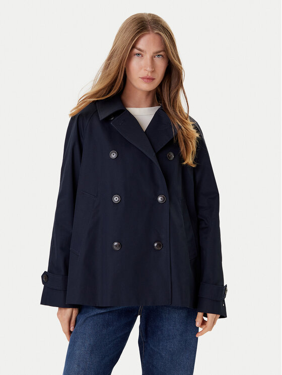 Tommy Hilfiger Tommy Hilfiger Trench WW0WW45618 Bleumarin Regular Fit