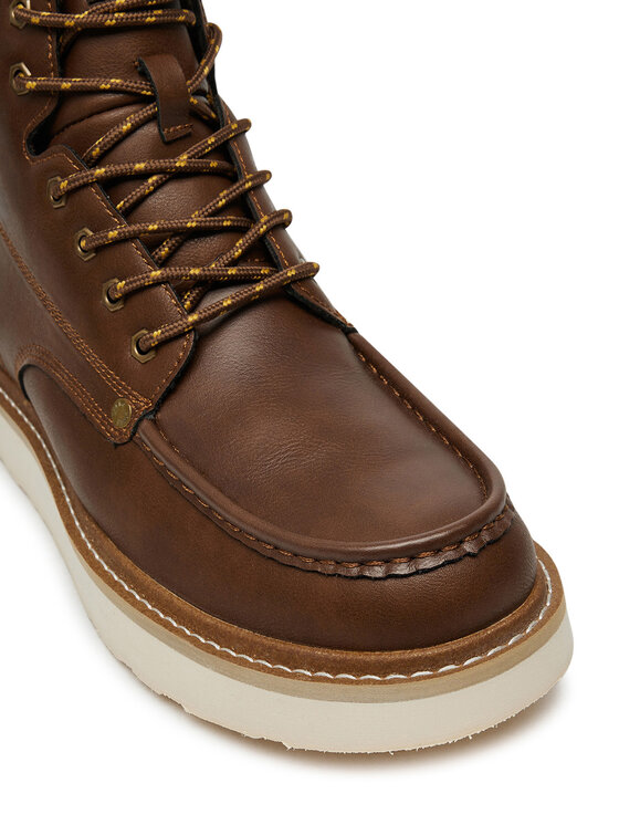 Jack & Jones Jack & Jones Trapery Jfwarchway Pu Moc Boot Lace-Up Boots 12257971 Brązowy