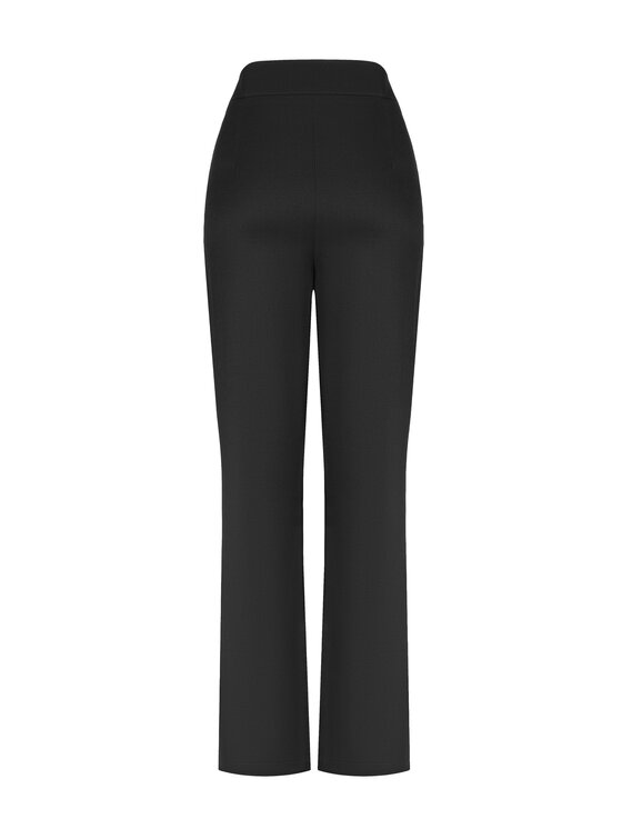BENU BENU Spodnie garniturowe z zamkami Czarny Slim Fit