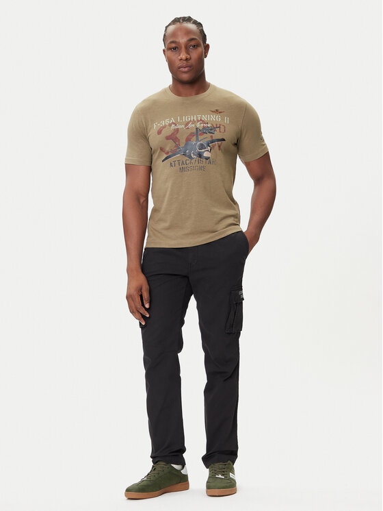 Aeronautica Militare Aeronautica Militare T-shirt 252TS2472UJ00708 Kaki Regular Fit