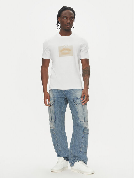 HUGO HUGO T-Shirt Deterni 50544496 Biały Regular Fit