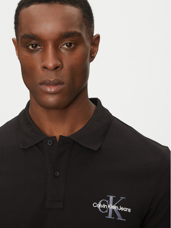 Calvin Klein Jeans Calvin Klein Jeans Polo Monologo J30J325664 Czarny Regular Fit
