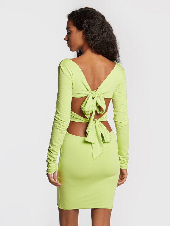 ROTATE ROTATE Rochie cocktail Juno RT1668 Verde Fitted Fit