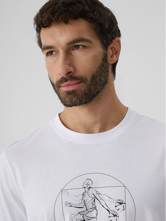 4F 4F T-Shirt STUDIO 4F Biały Regular Fit