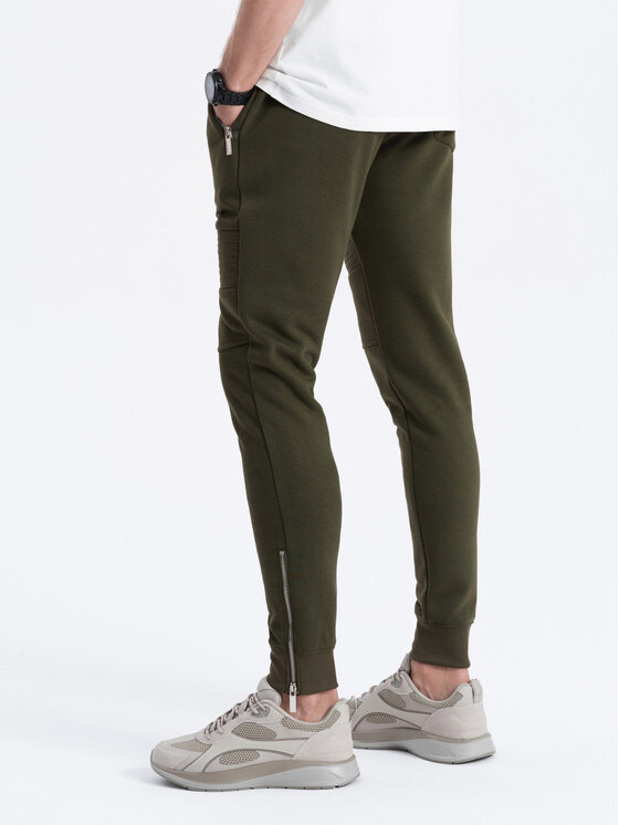 Ombre Ombre Teplákové kalhoty OM-PASK-22FW-004 Zelená Regular Fit