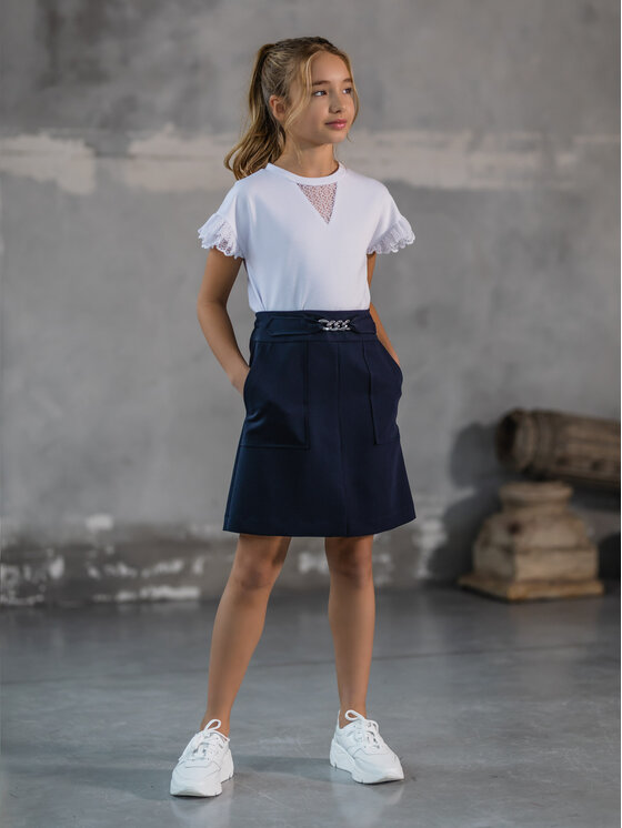 SLY SLY Bluzka 3S-119 Biały Classic Fit
