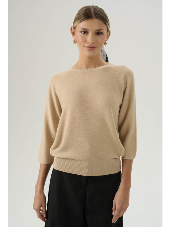 Femestage Femestage Sweter Femestage AB BASE SWE0880-015 Beżowy Regular Fit