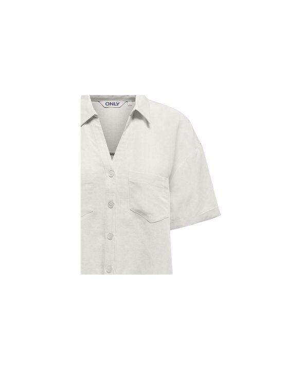 ONLY ONLY Camicia Camicia onlwindy life ss linen Bianco Regular Fit