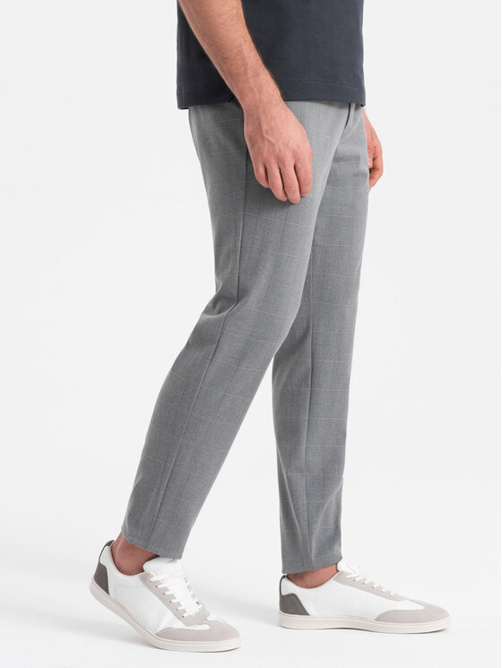 Ombre Ombre Chino kalhoty OM-PACP-0187 Šedá Regular Fit