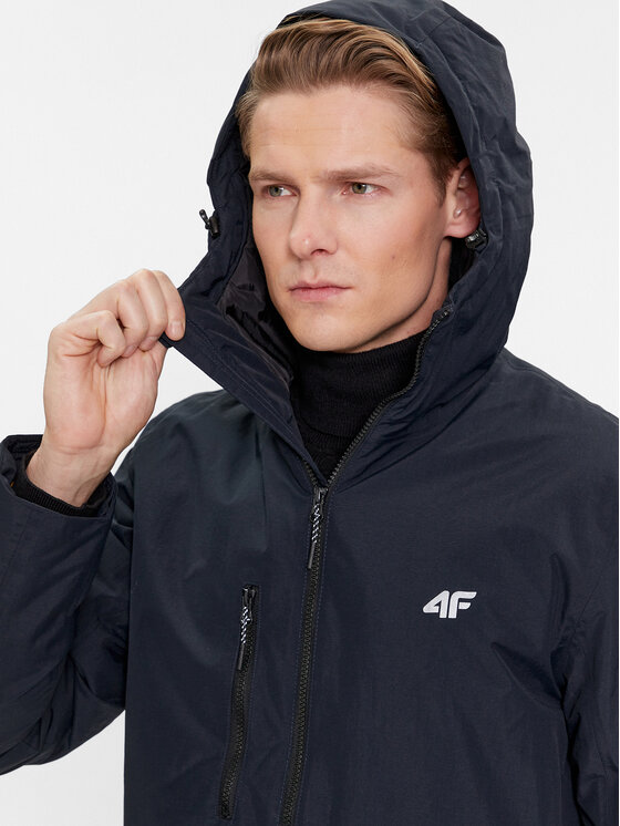 4F 4F Parka 4FAW23TTJAM302 Fekete Regular Fit
