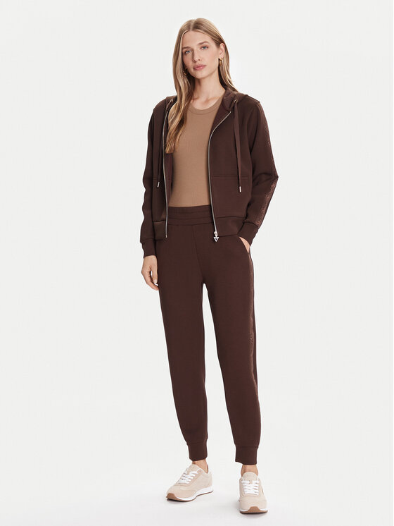 Guess Guess Spodnie dresowe W5YB11 KBYE2 Brązowy Regular Fit