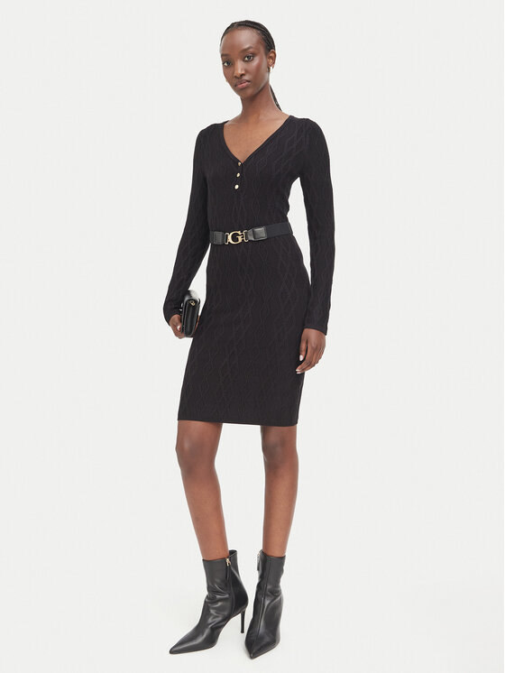 Guess Guess Плетена рокля W6BK62 Z1567 Черен Regular Fit