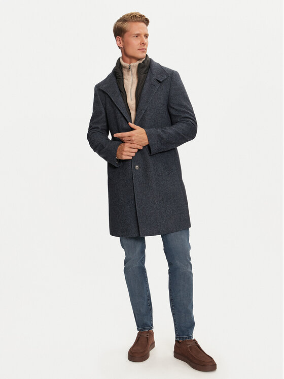 Pierre Cardin Pierre Cardin Płaszcz wełniany C4 84001/000/6103 Granatowy Regular Fit