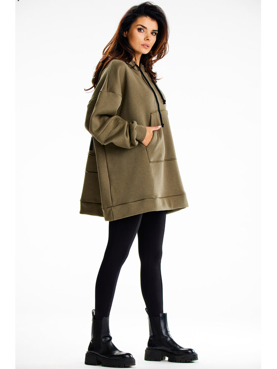 Infinite You Infinite You Mikina M332 Khaki Basic Fit