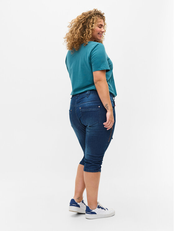 Zizzi Zizzi Capri hlače J10111A Mornarsko modra Slim Fit