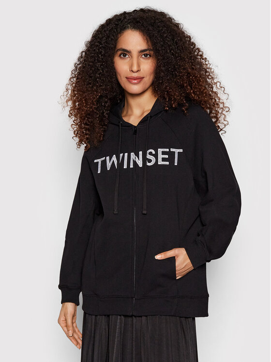 TWINSET Суитшърт 221TP2160 Черен Relaxed Fit