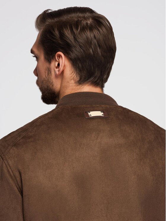 Ombre Ombre Kurtka bomber OM-JAFL-0232 Brązowy Regular Fit