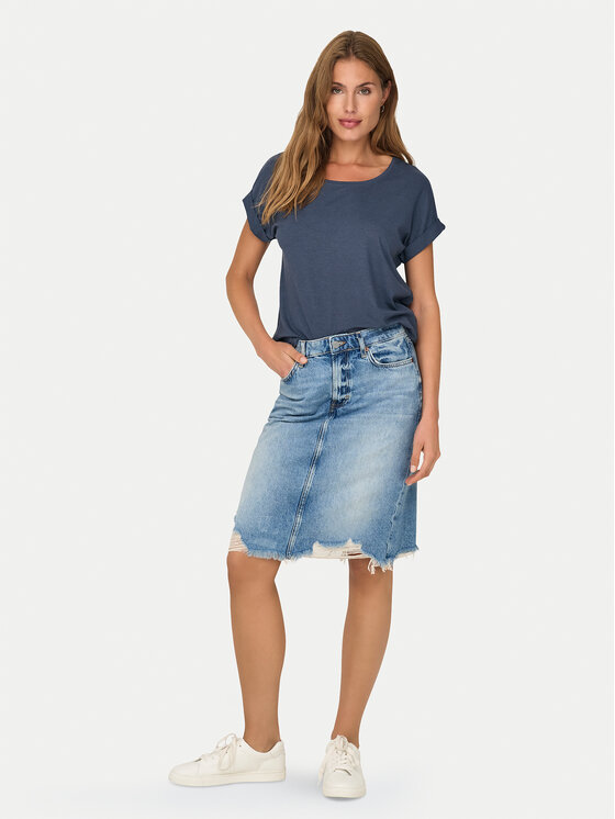 ONLY ONLY Majica Moster 15106662 Mornarsko modra Loose Fit