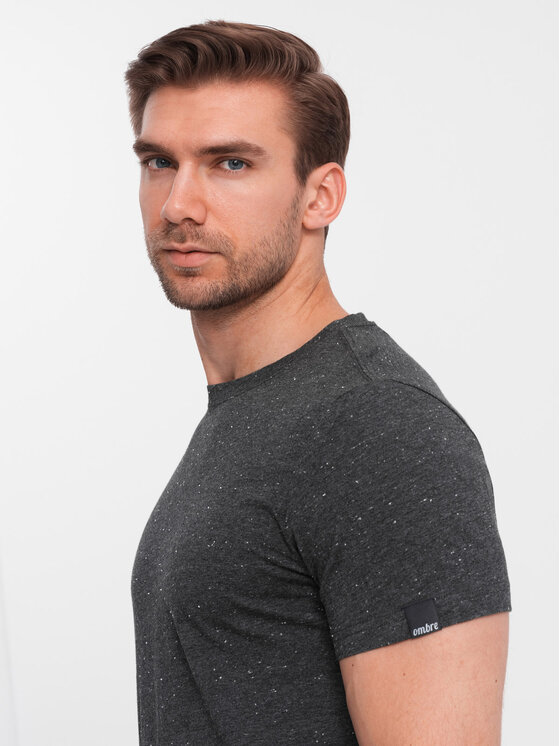 Ombre Ombre T-Shirt OM-TSCT-0178 Černá Regular Fit