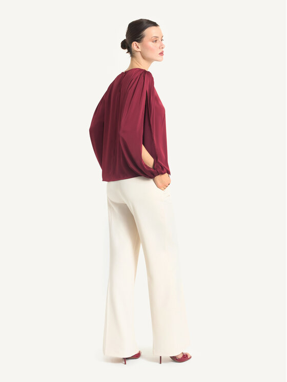 KMX KMX Bluzka 505170004 Bordowy Loose Fit