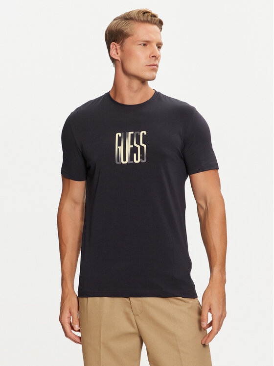 Guess T-krekls M4BI33 J1314 Tumši zils Slim Fit