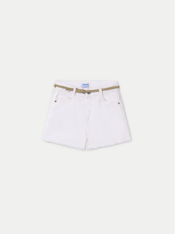Mayoral Pantalon scurți din material 275 Alb Regular Fit