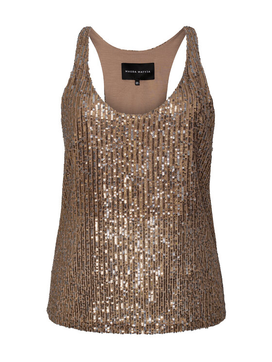 Magda Matyja Magda Matyja Bluzka KIMMY TOP Złoty Loose Fit
