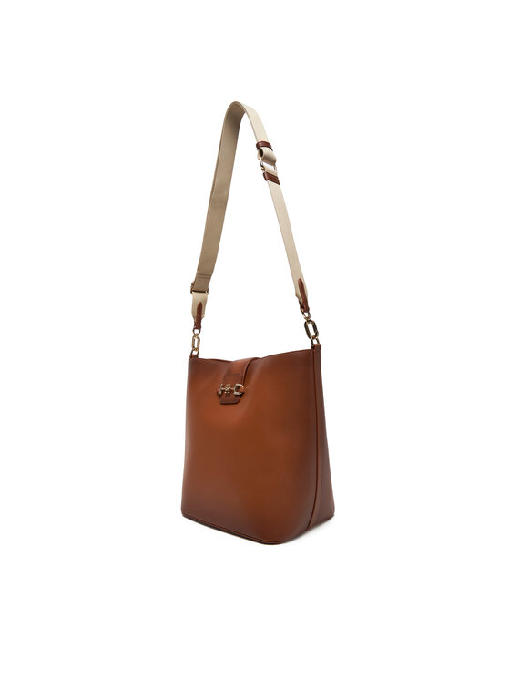 Tommy Hilfiger Tommy Hilfiger Borsetta Heritage Leather Bucket Burn AW0AW17397 Marrone