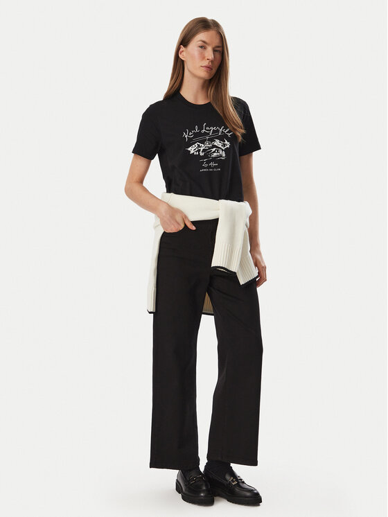 KARL LAGERFELD KARL LAGERFELD T-Shirt Apres B4W17039 Μαύρο Regular Fit