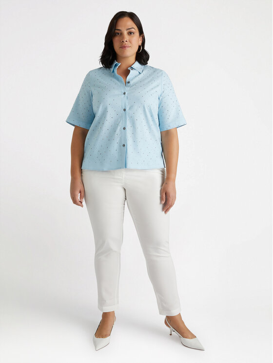 Fiorella Rubino Fiorella Rubino Camicia 5088T001325N004 Turchese Boxy Fit