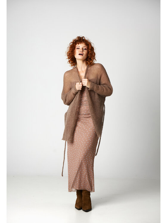Kardigan YOU by Tokarska, Rozmiar L/XL, Brązowy, kimono alpaka