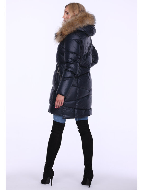 Perso Perso Kurtka damska BLH220038FF Granatowy Regular Fit
