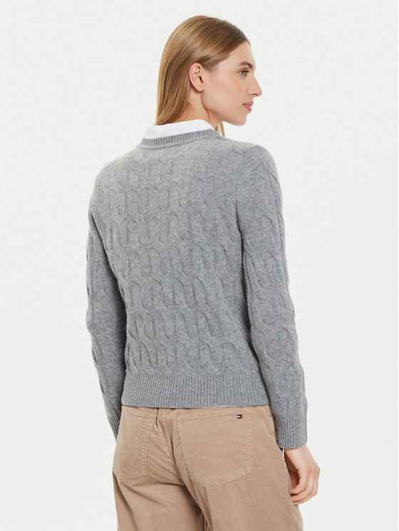 Tommy Hilfiger Tommy Hilfiger Sweter WW0WW43586 Szary Regular Fit