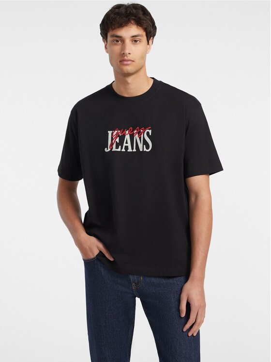 Guess Jeans Guess Jeans T-Shirt 165539 Czarny Classic Fit