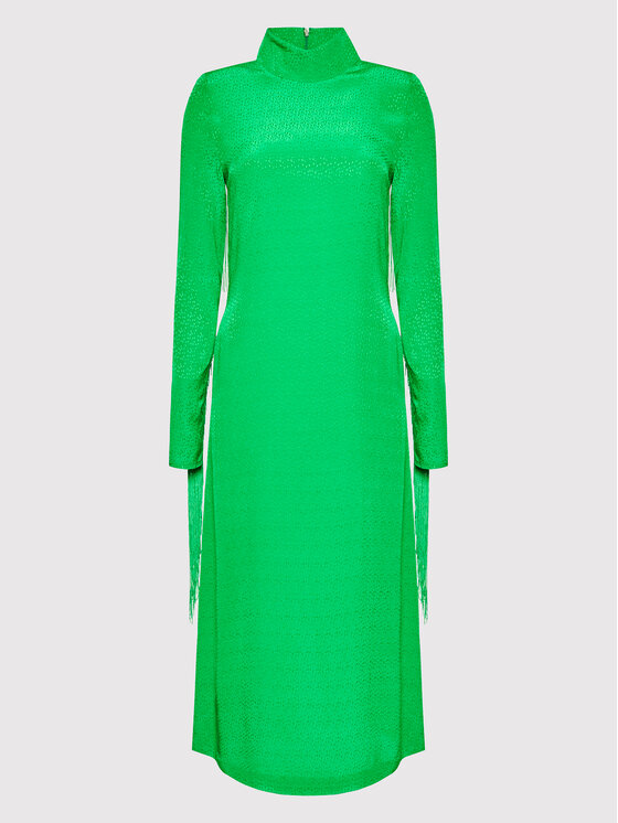 ROTATE ROTATE Kleid für den Alltag Reba Fringe RT872 Grün Loose Fit