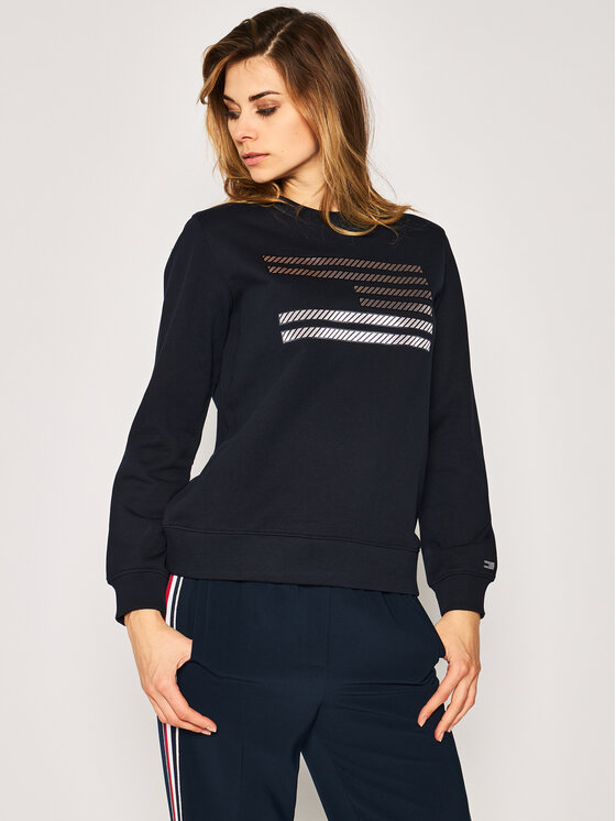 Tommy Hilfiger Tommy Hilfiger Bluza ICONS Relaxed C-Nk WW0WW27841 Granatowy Regular Fit