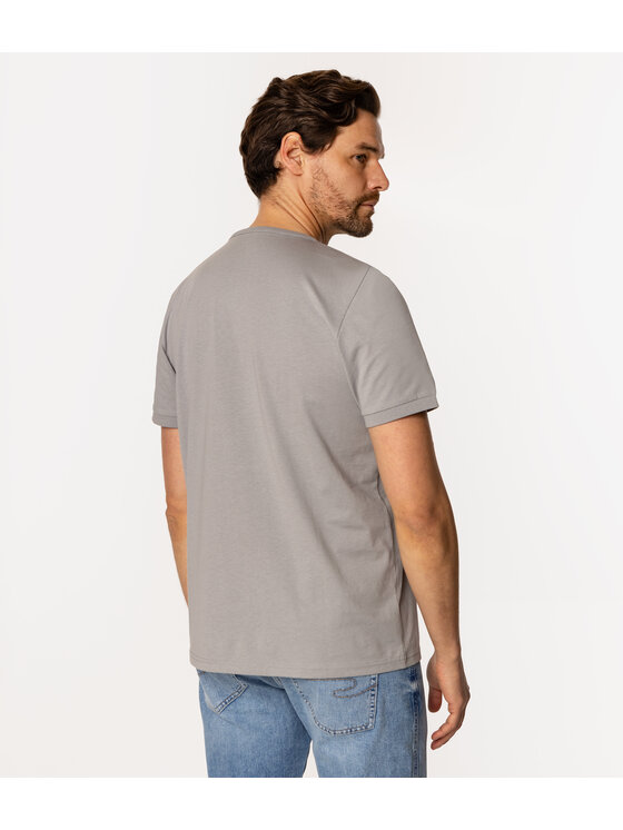 Lee Cooper Lee Cooper T-Shirt HENLEY 1160 Szary Regular Fit