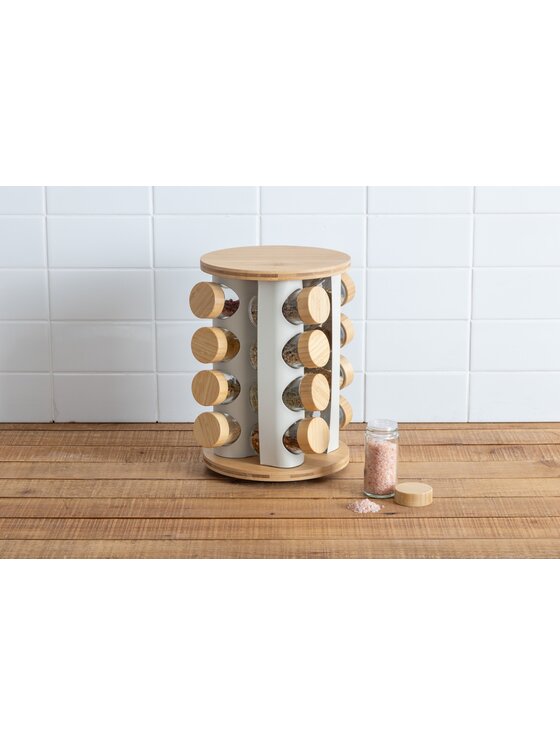 MIAhome MIAhome Zestaw Stojak na przyprawy obrotowy 28,5x21 cm EXTRA beżowy Beżowy