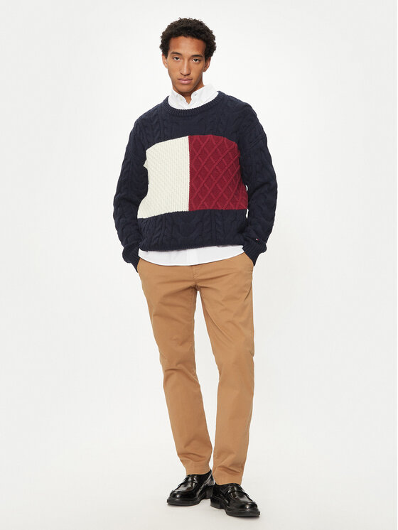 Tommy Hilfiger Tommy Hilfiger Svetr MW0MW36546 Tmavomodrá Regular Fit