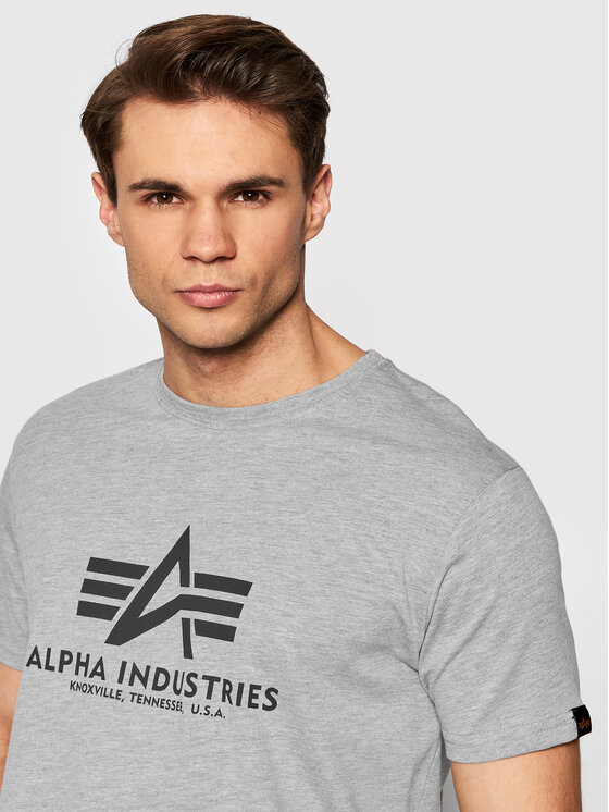 Alpha Industries Alpha Industries Tričko Basic 100501 Sivá Regular Fit