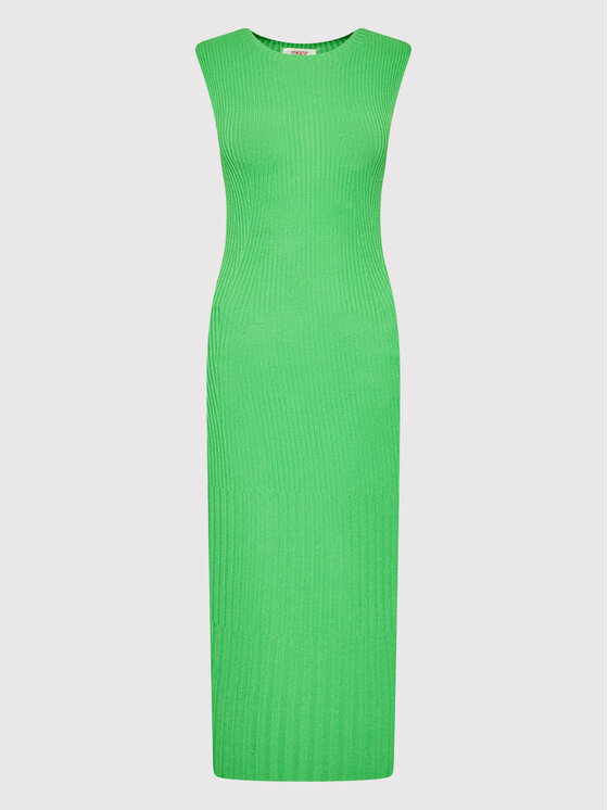 Kontatto Kontatto Трикотажна сукня 3M7403 Зелений Slim Fit