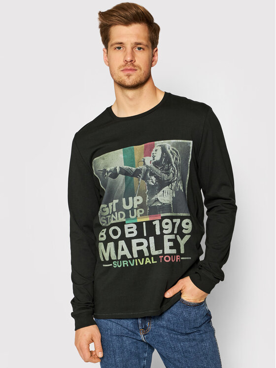 Wrangler Wrangler Longsleeve BOB MARLEY Ls Stand Up W783EE100 112141530 Schwarz Relaxed Fit