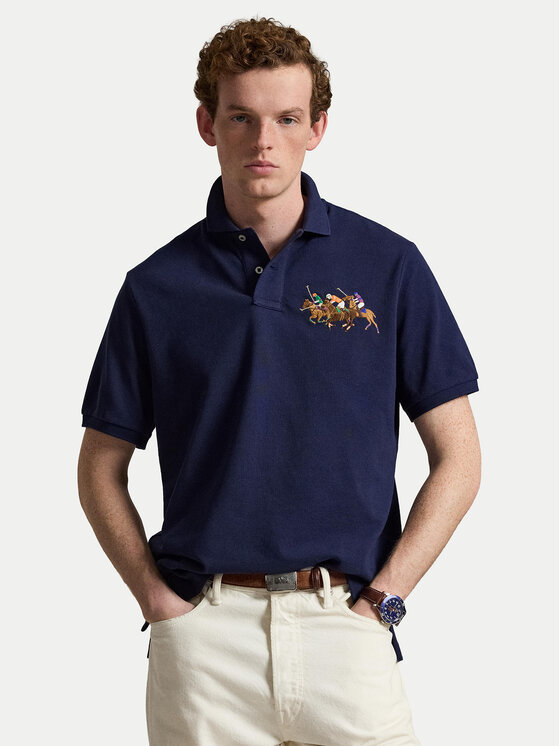 Polo Ralph Lauren Polo Ralph Lauren Тениска с яка и копчета 710B14216003 Тъмносин Regular Fit